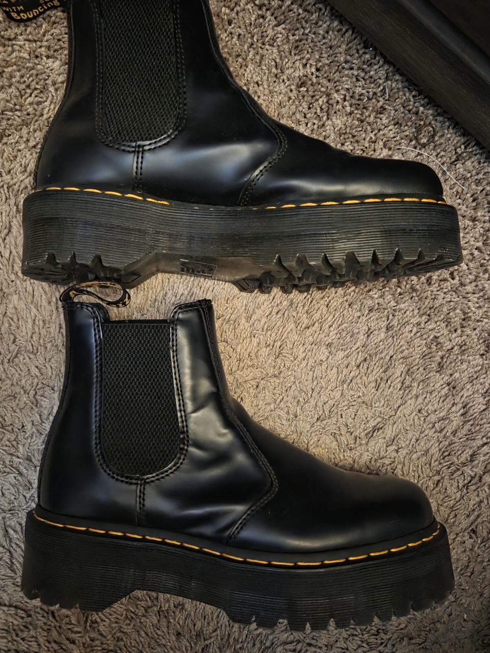 Dr. Martens Black Leather Platform Chelsea Boots